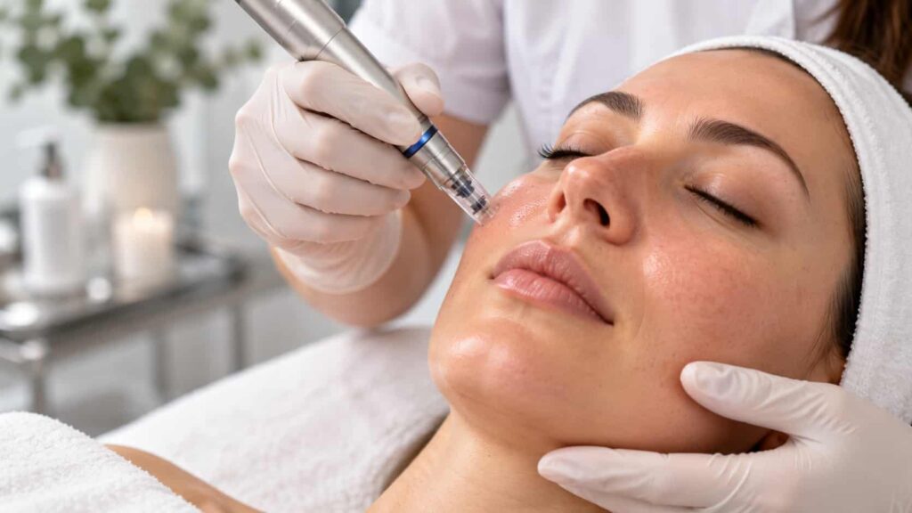 Soin visage par microneedling relaxant
